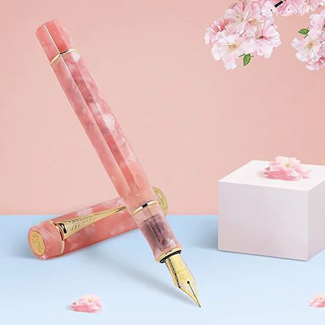 Aesthetic Writing, Pen Journal, Cute Stationary School Supplies, Pink Pens, Pink Office, Kawaii Pens, Stationery Packaging, Traditional Ink, Fine Writing Instruments