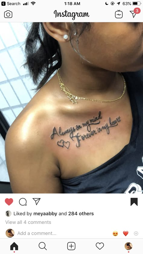 Collar Bone Tattoo For Passed Loved Ones, Collar Bone Tattoo Black Women, Chest Tattoo Female Words, Name Chest Tattoo Female, Women Collarbone Tattoo, Tattoo Across Chest, Chest Tattoo Female Upper Words, Tattoos On Collar Bone, Collar Bone Tattoos For Women