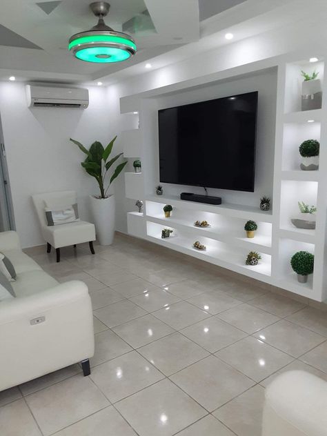 Drywall arts Tv Showcase Design Living Rooms, Wooden Wall Partition, Tv Showcase Design, Lcd Wall, Partition Designs, Wall Partition Design, Modern Tv Unit Designs, Wall Partition, Tv Unit Interior Design