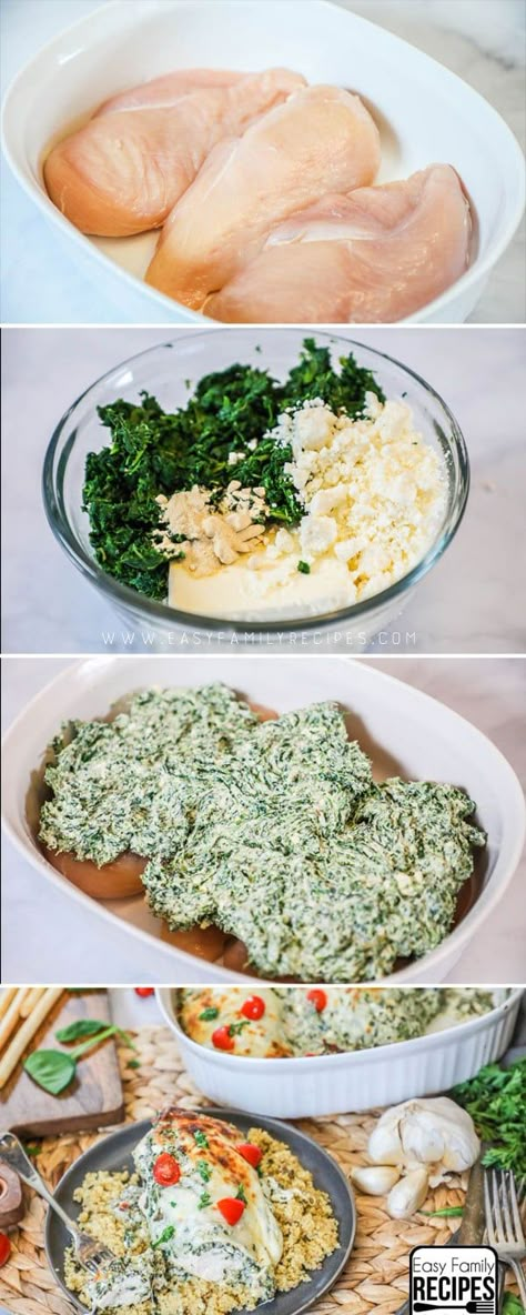 SO GOOD! How to Make Spinach and Feta Chicken Spinach And Feta Chicken, Keto Spinach, Chicken Recipes Easy, Feta Chicken, Lchf Recipes, Dinner Healthy, Spinach And Feta, Dinner Idea, Easy Family Meals