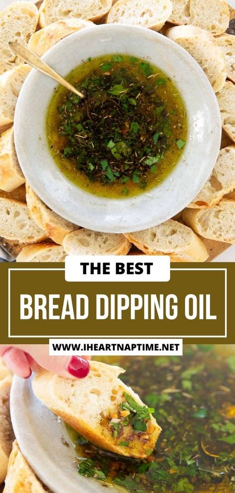 Restaurant-style bread dipping oil is made with a blend of dried spices, fresh herbs and olive oil. It’s easy to make and never fails to impress when served with crusty bread. Bread Dips Recipes, Bread Dipping Oil Recipe, Dipping Oil Recipe, Olive Oil Dip For Bread, Dried Spices, Olive Oil Dip, Buffalo Chicken Bites, Bread Oil, Bread Dipping Oil