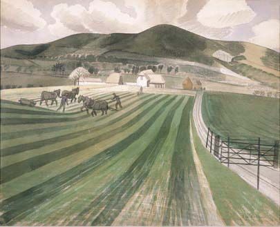 James Russell: August 2012 Eric Ravilious, Sussex Downs, A4 Poster, British Art, Vintage Artwork, British Artist, Landscape Art, Plein Air, Landscape Paintings