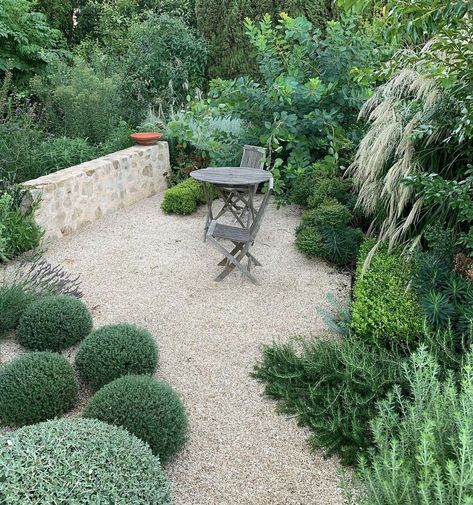 Small English Garden, Pea Gravel Garden, Pebble Garden, Gravel Landscaping, Small Courtyard Gardens, Gravel Patio, Dry Garden, Gravel Garden, Mediterranean Garden