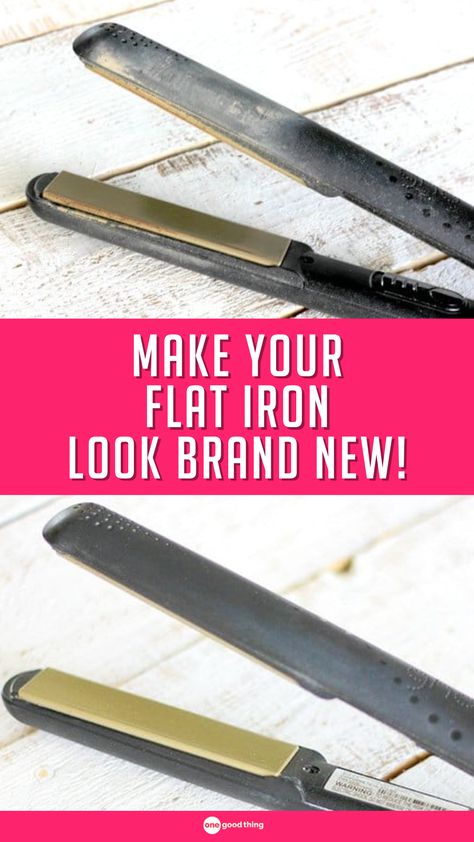 Your newly clean flat iron will look like new thanks to 2 simple ingredients! How To Clean Flat Iron, Clean Flat Iron, How Do You Clean, 2 Ingredients, Flat Iron, Fun To Be One, Simple Ingredient, Hair Straightener, Diy Projects