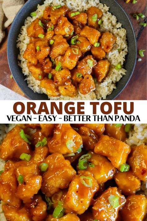 Vegan Orange Chicken, Orange Tofu, Resep Vegan, Breaded Tofu, Tofu Recipes Healthy, Tofu Recipes Vegan, Tofu Vegan, Tofu Dishes, Orange Sauce