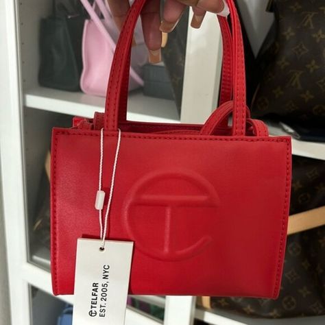 TELFAR | small | Red Telfar Bags, Telfar Handbags, Red Shop, Red Color, Dust Bag, Bag Lady, Brand New, Handbags, Red