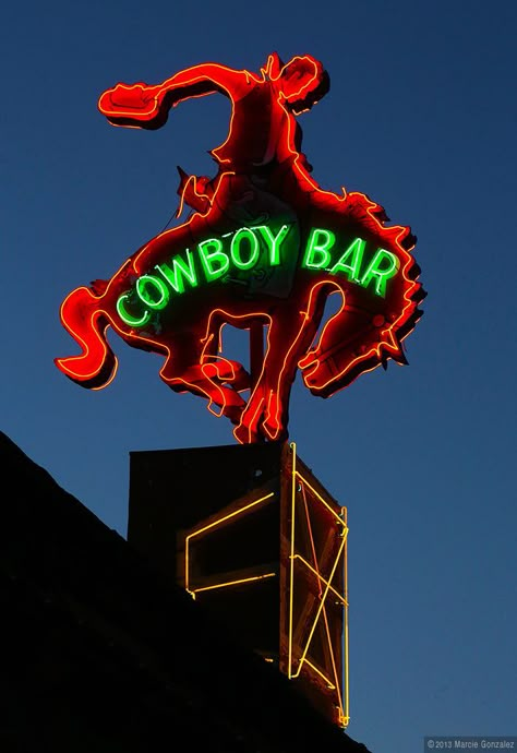 https://flic.kr/p/geLseJ | Yellowstone and Grand Tetons 2013 2 | Million Dollar Cowboy Bar, Jackson, Wyoming. Million Dollar Cowboy Bar, Neon Cowboy, Cowboy Bar, Wyoming Landscape, Cowboys Bar, Old Neon Signs, Cool Neon Signs, Jackson Hole Wy, Cool Signs