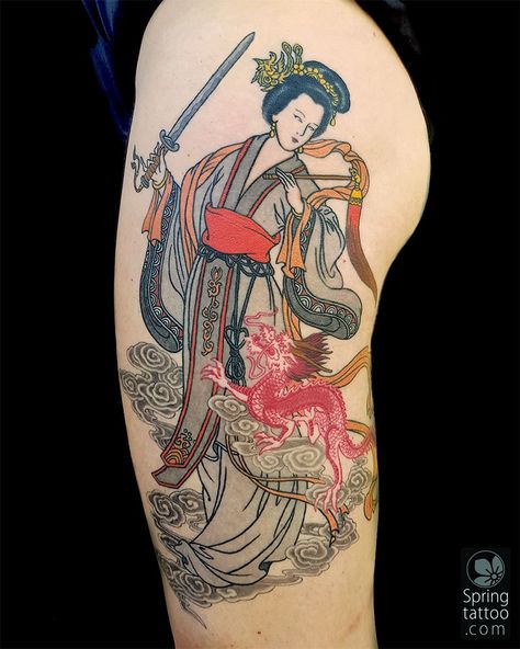 The post Chinese warier princes tattoo appeared first on Spring Tattoo. Traditional Chinese Tattoo, Chinese Style Tattoo, Spring Tattoo, Chinese Empress, Prince Tattoos, Chinese Woman, Woman Tattoo, Ancient Symbols, Word Tattoos