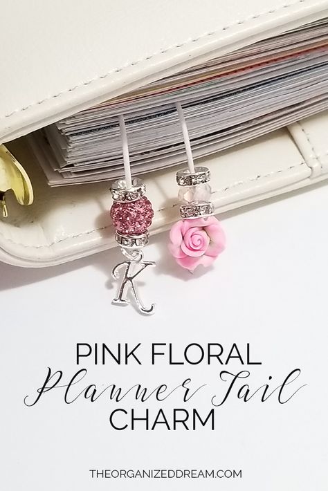 Planner Charms Diy, Purse Charms Diy, Floral Planner, Beaded Bookmarks, Planner Charms, Diy Bookmarks, Book Markers, Planner Clips, Planner Decorating