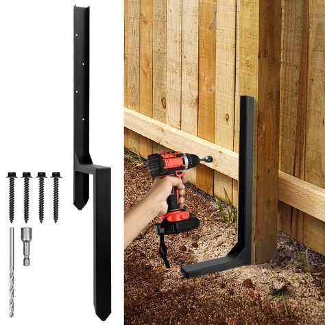 PRICES MAY VARY. DURABLE MATERIAL: Our fence repair kit are made of durable premium sturdy steel material. ANTI-RUST: The surface is coated with a durable powder coating, which can be used for decades and can not rust even in wet soil and protect your decking wood from rotting. DESIGN: H-Shapes design, which support more firmly than a straight spike, it can by pass the concrete foundation around the wooden pile. WIDELY USE IN OUR LIFE: This heavy duty metal powder coated fence repair kit is very Fence Post Repair, Fence Repair, Steel Fence Posts, Wood Fence Post, Wooden Fence Posts, Concrete Foundation, Wood Gate, Shapes Design, Steel Fence