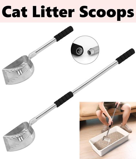 Abealv Cat Litter Scoop Metal Cat Litter Scooper Long Handle Cat Scoop Detachable Stainless Steel Non-Stick Cat Litter Sifter Cat Litter Scoop, Litter Scoop, Puppy Pads Training, Long Cat, Metal Cat, Potty Training Puppy, Cat Parenting, Dogs Pooping, Cat Litter Box