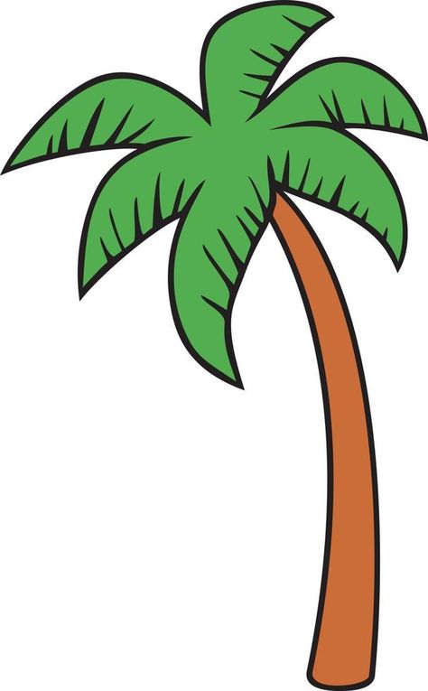 Cute Palm Tree Drawing, Palm Tree Template, Palm Tree Illustration, Palm Tree Clip Art, Palm Tree Vector Illustration, Palm Tree Sticker, Palm Tree Vector, Tree Templates, Cake Decorating Frosting