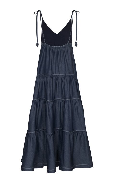 Maxi Sundress, Denim Maxi, Tier Skirt, Moda Operandi, Chambray, Sundress, Designer Fashion, Chic Style, Clothing And Shoes