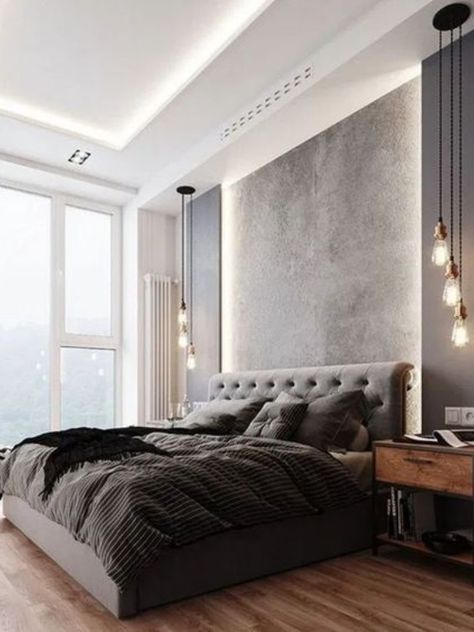 Masculine Bedroom Decor, Bedroom Layout, Modern Luxury Bedroom, Modern Bedroom Interior, Luxury Bedroom Design, Bedroom Decor Inspiration, Bedroom Furnishings, Luxury Bedroom Master, Bedroom Bed Design