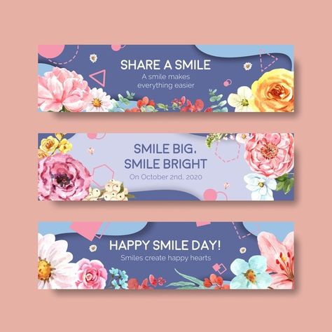 Artist Banner Design, Flower Banner Design, Welcome Banner Ideas, Welcome Banner Design, Flower Portfolio, Spring Sale Banner, Watercolor Composition, Crystals Watercolors, Banner Flower