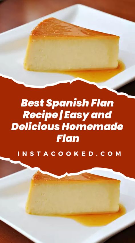 beautifully presented Spanish Flan, showcasing a rich, golden caramel layer that gracefully flows over a smooth and creamy custard base. The flan is made from a mixture of sweetened condensed milk, evaporated milk, and eggs, flavored with vanilla extract. The caramel is created by melting white sugar until it reaches a golden hue, then pouring it into a deep round glass baking dish to coat the bottom. Flan Recipe Dominican, Flan De Queso Puerto Rico Recipes, Flan Dessert Recipes, Dominican Flan Recipe, Portuguese Flan Recipe, Puerto Rican Flan Recipe, Portuguese Flan, Flan Recipe Mexican, Traditional Flan Recipe