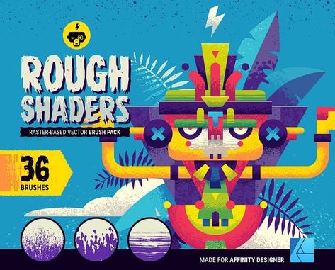 Rough Shaders is a bumpy and powerful set of vector brushes for Affinity Designer. This exclusive set of textures will make your flat illustrations stand out within minutes. Boost your flat vector shapes with a crisp shading pass, full of character and energy. Manifesto Design, Photoshop Brush Set, Illustrator Brushes, Vector Brush, Affinity Photo, Learning Websites, Photo Editing Tutorial, Affinity Designer, Free Brush