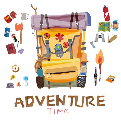 Expedition Illustration, Adventurer Illustration, Backpack Vector, Explore Illustration, Backpack Illustration, Adventure Illustration, Adventure Cartoon, Backpack Drawing, Time Concept