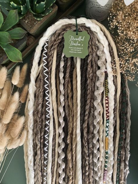 DreadfulDarlins - Etsy Blonde Ombre Extensions, Braid In Synthetic Hair, Half Dreads Styles For Women White, Blonde Dreadlock Extensions, Faux Locs White Women, Braided In Dreads Extensions, Womens Dreadlock Styles, Half Dreaded Hair Extensions, Viking Hair Extensions