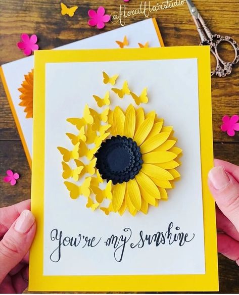 Daisy Ideas, Hadiah Diy, Diy Greeting Card, Kraf Kertas, Paper Daisy, Instruções Origami, Seni Dan Kraf, Handmade Paper Crafts, Diy Paper Crafts Decoration