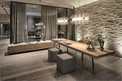 Gallery of Hotel Wiesergut / Gogl Architekten - 23 Stone Walls Interior, Minimalist Dekor, Minimalist Dining Room, Elegant Hotel, Interior Minimalista, Stone Walls, Design Hotel, Dining Room Walls, Hotel Design