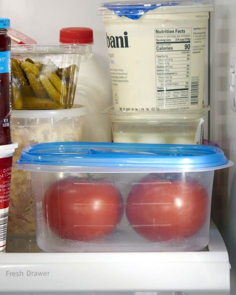 The Best Way to Store Tomatoes | The Kitchn Store Tomatoes In The Fridge, Best Way To Store Tomatoes, Tomato Storage Ideas, How To Store Cherry Tomatoes, How To Keep Tomatoes Fresh Longer, How To Store Tomatoes In The Fridge, Storing Tomatoes, How To Store Cherries, Tomato Storage