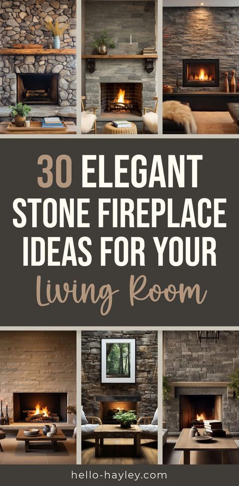 30 Elegant Stone Fireplace Ideas for Your Living Room. Elevate your living room with these 30 elegant stone fireplace ideas. Looking to add sophistication to your home? Explore these inspirations that seamlessly blend modern design with timeless elegance, creating a refined focal point for your living space. Log Burner Traditional Fireplace, Fireplace Bricks Ideas, Floor To Ceiling Stone Fireplace Ideas, Fireplace With No Surround, Modernizing Brick Fireplace, 3 Way Fireplace Ideas, Christmas Stone Fireplace, Fieldstone Fireplace Makeover, Brick Paver Fireplace