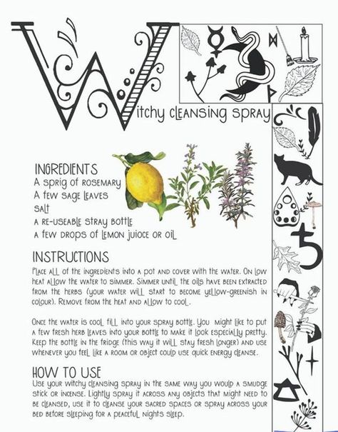 Witchcraft Cleansing Home, Witch Cleansing, Cleansing Home, Witch Grimoire, Cleansing Spray, Magic Spell Book, Kitchen Craft, Energy Healing Spirituality, Sage Leaves