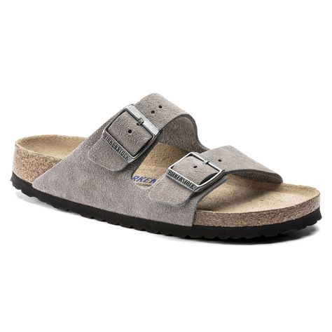 Arizona Suede Leather Stone Coin | shop online at BIRKENSTOCK Birkenstock Men, Beige Sandals, Two Strap Sandals, Summer Shopping, Calf Muscles, Footbed Sandals, Birkenstock Sandals, Zermatt, Eva Longoria