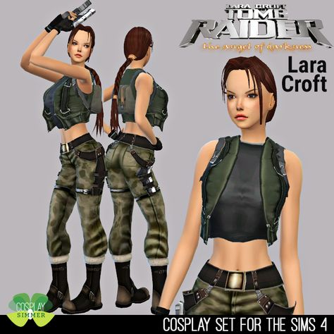 Lara Croft Outfit, Apocalypse Clothing, Angel Of Darkness, Lara Croft Cosplay, Sims 4 Expansions, The Sims 4 Download, Cosplay Hair, Best Sims, Kim Possible