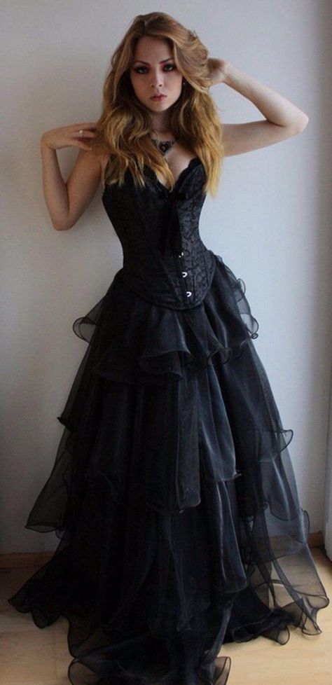 Elegant Prom Dresses Black, Corset Black Dress, Corset Prom Dresses, Black Dress Wedding, Goth Prom Dress, Gothic Prom Dress, Goth Prom, Lace Sweetheart Wedding Dress, Black Corset Dress