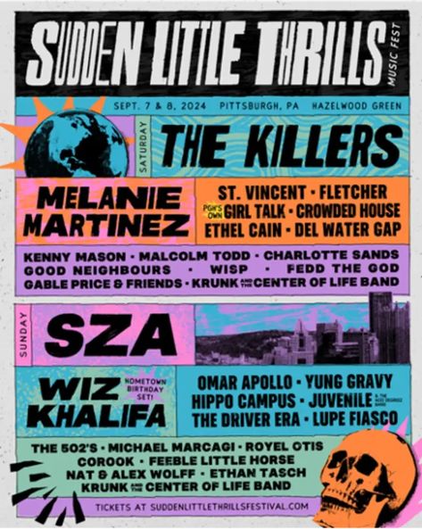 Music Festival 2024 Lineup News: Who's Playing Where and When - Thrillist Essence Festival, Rolling Loud, Mayday Parade, Gospel Singer, The Killers, Song Of The Year, Wiz Khalifa, St Vincent, Event Branding