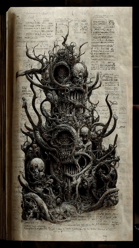 Lovecraftian Horror Art, Necronomicon Art, Necronomicon Tattoo, Necronomicon Book, Lovecraft Art, Cthulhu Art, Lovecraftian Horror, Concept Art Tutorial, Horror Artwork