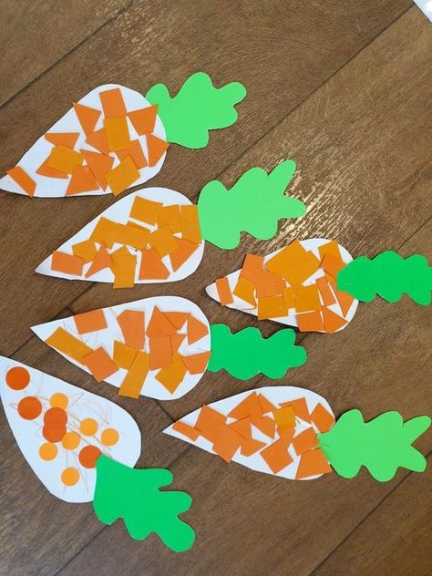 Vegetable Crafts, Veggie Art, Easter Crafts Preschool, Fruit Crafts, Art Activities For Toddlers, Easter Preschool, Easter Decorations Ideas, Toddler Art Projects, Toddler Arts And Crafts