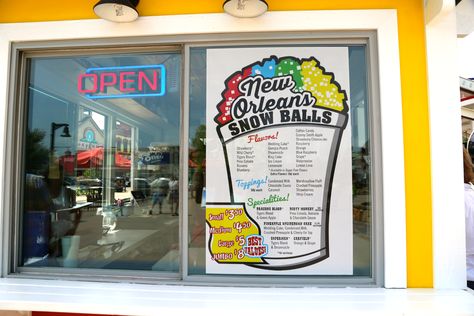 Have you stopped by Yee Haw Snack Shack at The Island for a treat? Hot Dogs Chili, New Orleans Snowball, Oreo Churros, Snow Cones Recipes, Cafe Chalkboard, Funnel Cake Fries, Snow Cone Stand, Ice Cream Snacks, Snow Cone Syrup