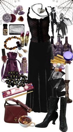 Whimsigoth Work Outfits, Dark Siren Aesthetic Outfit, Whimsigothic Style, Charmed Outfits 90s, Whimsigoth Fits, Whimsical Fits, 90s Goth Outfits, Whimsigoth Clothes, Dark Cottagecore Outfits