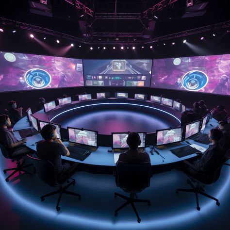 Circular Esports Table Midjourney exploration Esports Aesthetic, Gaming Event, Houses Mansions, Gaming Lounge, Game Center, Luxury Houses Mansions, Sports Center, Computer Games, Business Idea