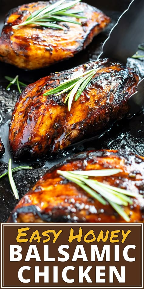 Balsamic Chicken Breast, Glazed Chicken Breast, Honey Balsamic Glaze, Honey Balsamic Chicken, Simple Marinade, Balsamic Chicken Recipes, Balsamic Glazed Chicken, Desayuno Keto, Honey Balsamic