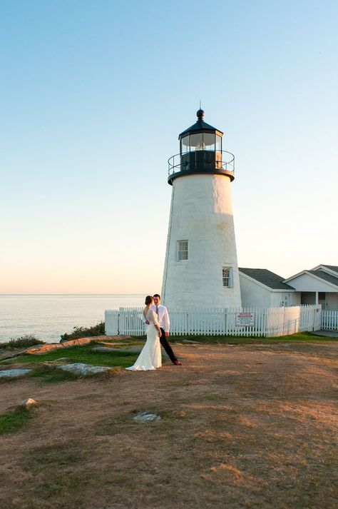 There's nothing I love more than a beautiful Maine wedding. The scenery just can't be beat! Which is why I was so excited to see the wedding photos from Co Maine Wedding Decor, Maine Wedding Venues, Lighthouse Wedding, Maine Lighthouses, Event Planning Tips, Maine Wedding, England Wedding, Love More, Wedding Photography Poses