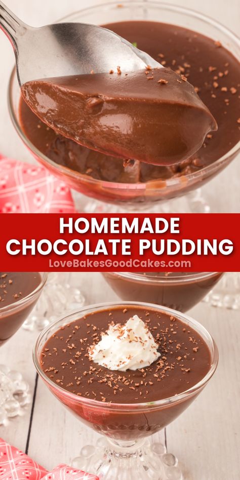 Homemade Chocolate Pudding pin collage Homemade Chocolate Pudding Recipe, Chocolate Chip Cheesecake Bars, Chocolate Pudding Recipe, Mouthwatering Desserts, Gluten Free Chocolate Recipes, Homemade Chocolate Pudding, Chocolate Pudding Recipes, Best Chocolate Desserts, Chocolate Pictures