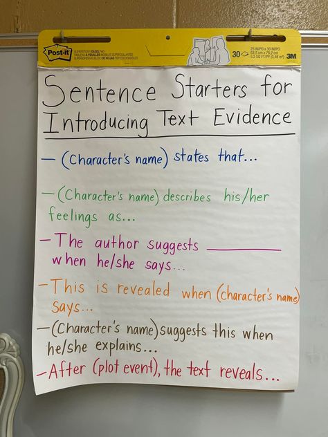 While writing our literary analysis essays, I noticed my students struggled with introducing their textual evidence. They just kind of plopped it in without introducing it or setting up the context of the evidence. To fix this up, today when we revised our draft for transitions, I threw in some teaching about transitions to use to introduce textual evidence. It definitely helped! #middleschoolela #iteachmiddle Literary Essay Anchor Chart, Textual Evidence Anchor Chart, Text Evidence Anchor Chart, Evidence Anchor Chart, Text Evidence Activities, Strategy Groups Reading, Literary Analysis Essay, Citing Evidence, Writing Conferences