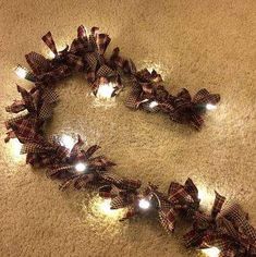 Rag Garland, Homespun Fabric, Rag Wreath, Primitive Decorating Country, Primitive Crafts, Country Crafts, Light Garland, Primitive Christmas, Noel Christmas