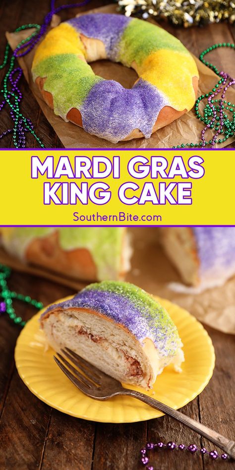 Gluten Free King Cake Recipe, Gluten Free King Cake, Mardi Gras Desserts, King Cake Recipe Easy, New Orleans King Cake, Mardi Gras Cake, King Cake Recipe, King Cake Baby, Mardi Gras King Cake