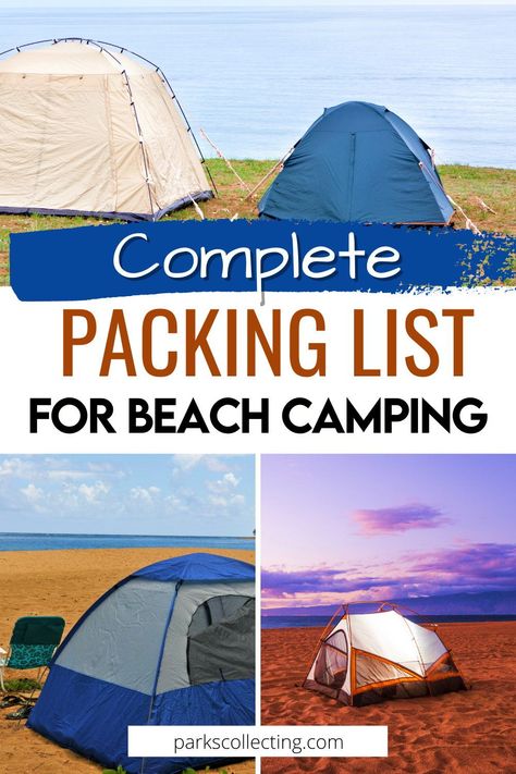 Camping Packing Tips, Packing List For Beach, Camping Packing Hacks, Beach Checklist, Beach Camping Tips, Camping Checklist Family, Tent Camping Hacks, Camping Packing List, Road Trip Camping