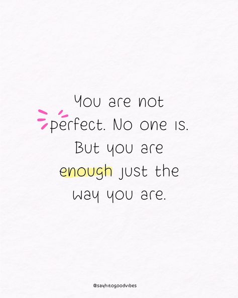 Embrace your imperfections and know that you are enough just as you are. Celebrate your unique self! 💖🌟 #YouAreEnough #SelfLove #PerfectlyImperfect #BeYourself #SelfAcceptance #LoveYourself #CelebrateYou #EmbraceYourself #Authenticity #StayTrue You Are Enough Just As You Are, Quote You Are Enough, Your Enough, Smile Zone, Beauty Tips Quotes, Brace Yourself, June 17, Self Acceptance, You Are Enough