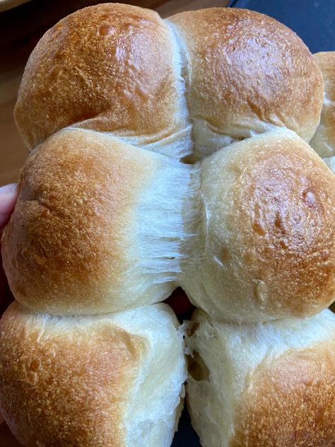 Baguette Sourdough, Natashas Baking, Sourdough Buns, Einkorn Recipes, Sourdough Rolls, Milk Bread Recipe, Milk Bun, Sweet Roll Recipe, Sweet Milk