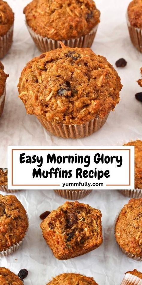 Start your day right with our Morning Muffins, filled with a delightful combination of carrots, apples, raisins, and nuts, making each bite a wholesome and flavorful treat. Click here for an assortment of scrumptious recipes to add a burst of flavor to your morning routine and beyond. Oat Flour Morning Glory Muffins, Easy Morning Glory Muffins, Muffins Without Eggs, Morning Glory Muffins Recipe, Yummy Muffins, Texas Style Brisket, Diwali Ideas, Glory Muffins, Autoimmune Recipes