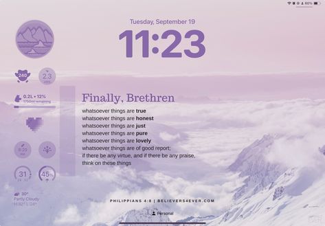 iPadOS17 Lockscreen Ios 17 Ipad Ideas, Ipados 17 Lockscreen, Ipad Layout Purple, Ipados 17 Homescreen, Ipad Lockscreen Layout, Ipados 17 Wallpaper, Ipad Homescreen Ideas Purple, Ipad Ios 17, Lockscreen Aesthetic Ipad