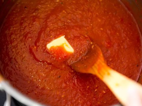 Quick and Easy Italian-American Red Sauce in 40 Minutes or Less Recipe Italian Red Sauce Recipe, General Tso Sauce, Staple Foods, Red Sauce Recipe, Serious Eats Recipes, Red Sauce Pasta, Canned Tomatoes, Italian Sauce, How To Peel Tomatoes