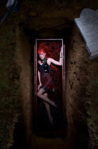 Cycle 4: when the models had to pose in coffins, embodying the seven deadly sins. | The 27 Weirdest “America’s Next Top Model” Photoshoots Antm Photoshoots, America's Next Top Model, 7 Deadly Sins, Next Top Model, Carnival Costumes, Seven Deadly Sins, Model Pictures, The Girl Who, Model Photos